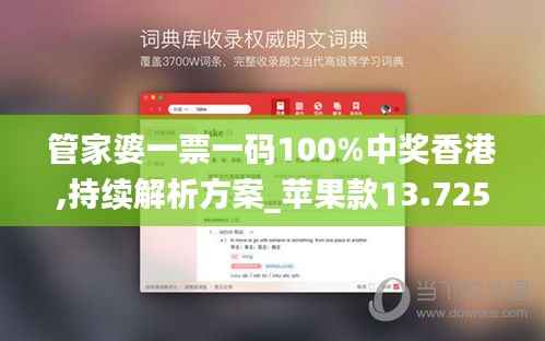 管家婆一票一码100%中奖香港,持续解析方案_苹果款13.725
